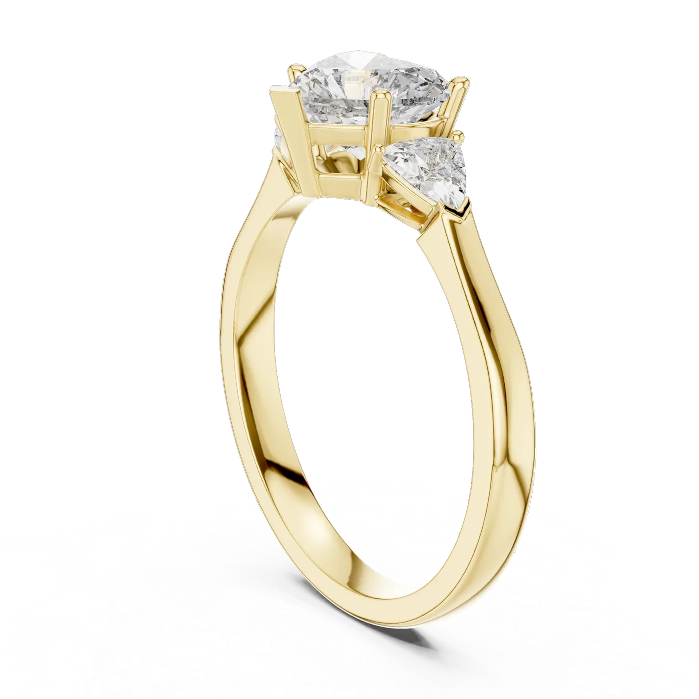 Bague de fiançailles Rose 0,97 ct en or jaune 18 carats, diamant cœur, vue 1