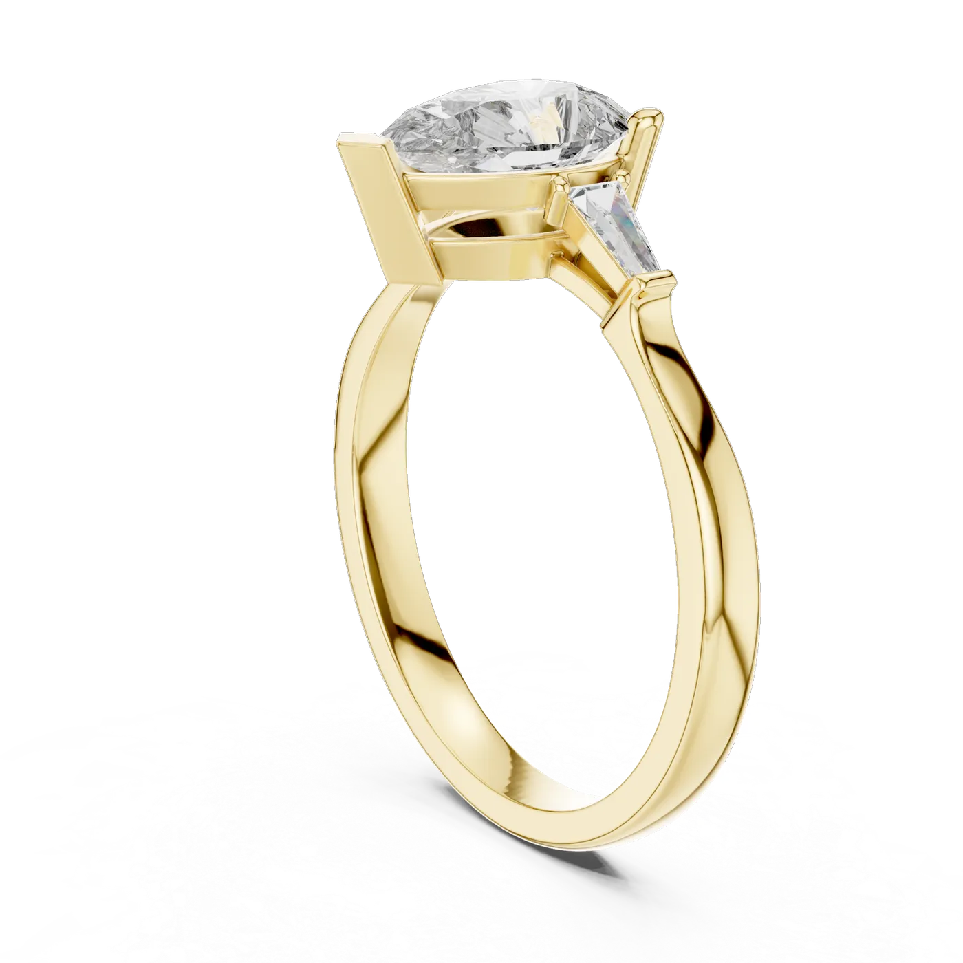 Bague de fiançailles Dahlia 0,94 ct en or jaune 18 carats, diamant poire, vue 1